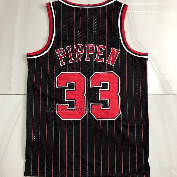 Camiseta Chicago Bulls Scottie Pippen #33 Mitchell & Ness 1996-97 Negro